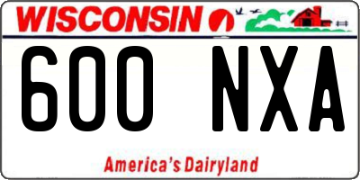 WI license plate 600NXA