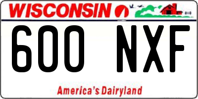 WI license plate 600NXF