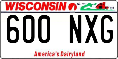 WI license plate 600NXG