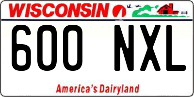 WI license plate 600NXL