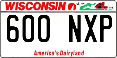 WI license plate 600NXP