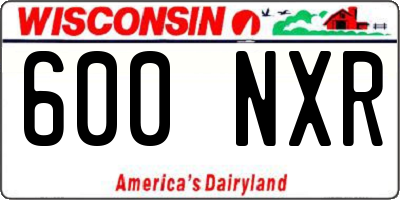 WI license plate 600NXR