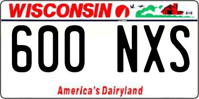 WI license plate 600NXS