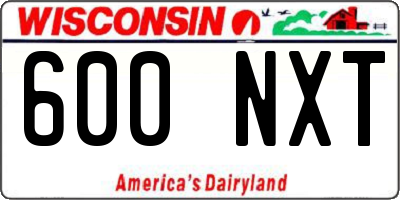 WI license plate 600NXT