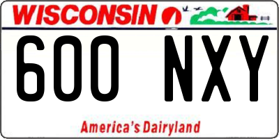 WI license plate 600NXY