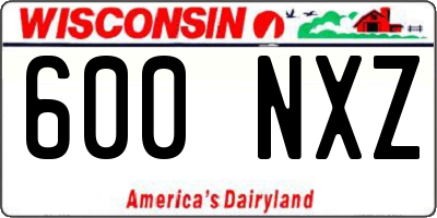 WI license plate 600NXZ