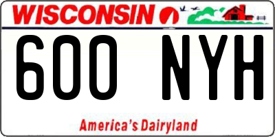 WI license plate 600NYH