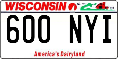 WI license plate 600NYI