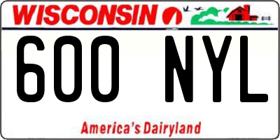 WI license plate 600NYL