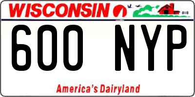 WI license plate 600NYP