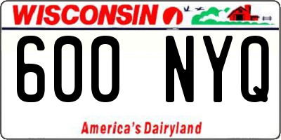 WI license plate 600NYQ