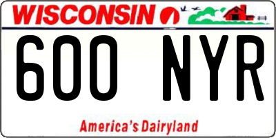 WI license plate 600NYR