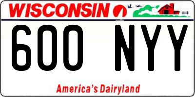 WI license plate 600NYY