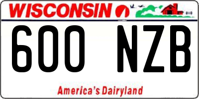 WI license plate 600NZB
