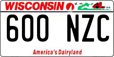 WI license plate 600NZC