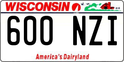 WI license plate 600NZI