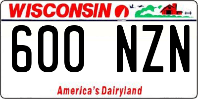 WI license plate 600NZN