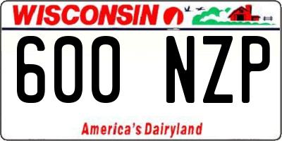 WI license plate 600NZP