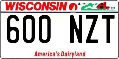 WI license plate 600NZT