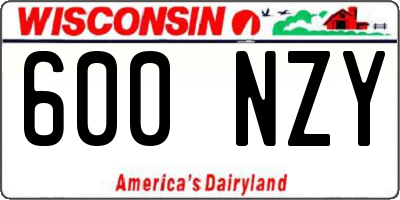 WI license plate 600NZY