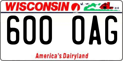 WI license plate 600OAG