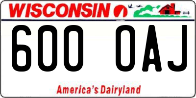 WI license plate 600OAJ