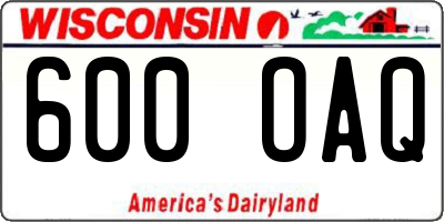 WI license plate 600OAQ