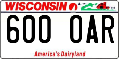 WI license plate 600OAR