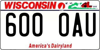 WI license plate 600OAU