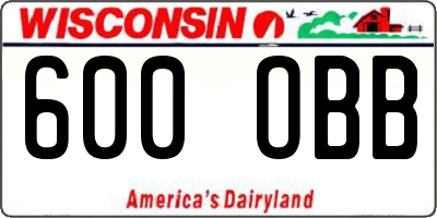 WI license plate 600OBB
