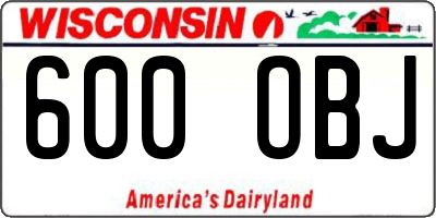 WI license plate 600OBJ