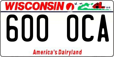 WI license plate 600OCA