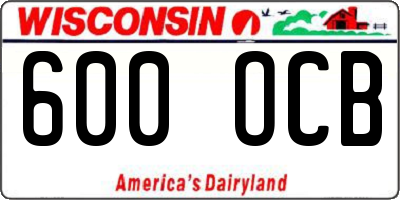 WI license plate 600OCB