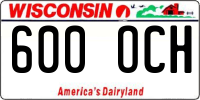 WI license plate 600OCH