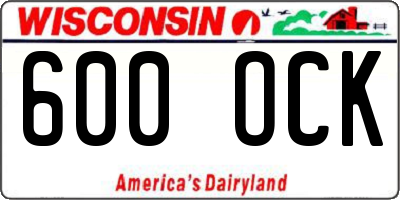 WI license plate 600OCK