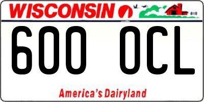 WI license plate 600OCL