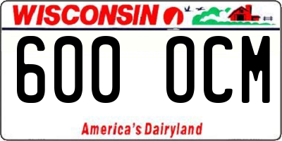 WI license plate 600OCM