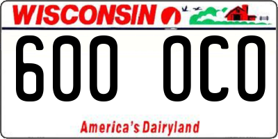 WI license plate 600OCO