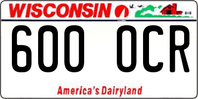 WI license plate 600OCR