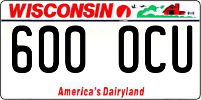 WI license plate 600OCU