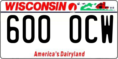 WI license plate 600OCW