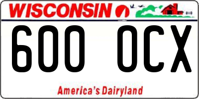 WI license plate 600OCX