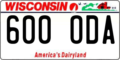 WI license plate 600ODA