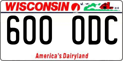 WI license plate 600ODC
