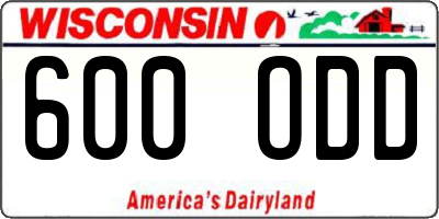 WI license plate 600ODD