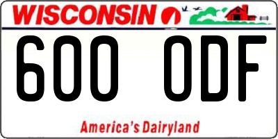 WI license plate 600ODF