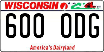 WI license plate 600ODG