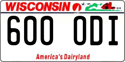 WI license plate 600ODI