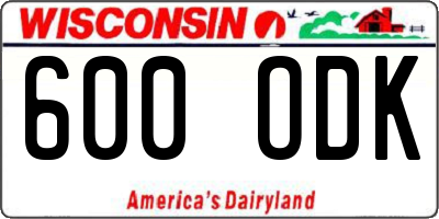 WI license plate 600ODK