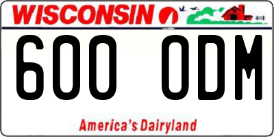 WI license plate 600ODM